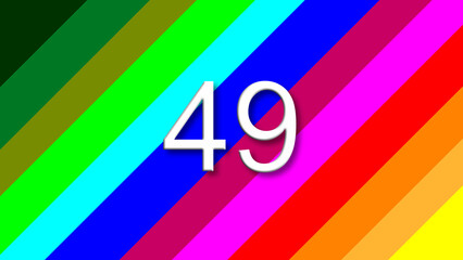 49 colorful rainbow background year number