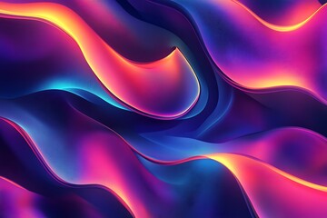 Fototapeta premium Abstract blue and purple liquid wavy shapes futuristic background