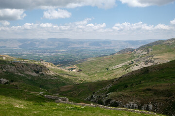 Morning view of Bekaa valley near Syrian border, Mount Lebanon