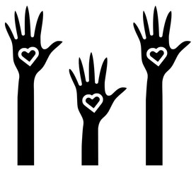 heart illustration love silhouette care logo kindness icon hand outline  world world donation flower donate awareness volunteer give care shape with vector graphic background