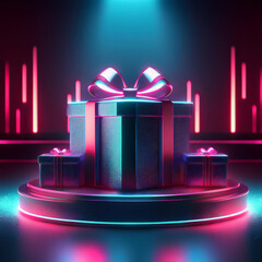 Gift boxes on stage