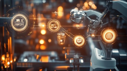 Fototapeta premium Smart factory and Industry 4.0 management.
