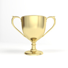 Gold trophy isolated on white background. Award. Winner cup. 3d illustration.
