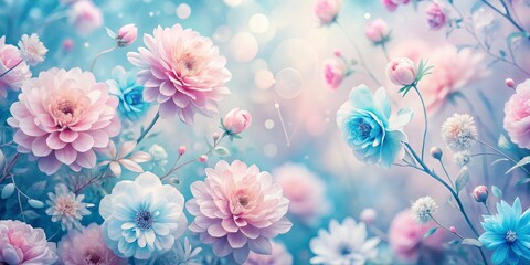 Dreamy Pastel Floral Bouquet, Soft Bloom , Flower Art
