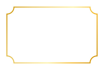 Golden frame round corner decoration element vector