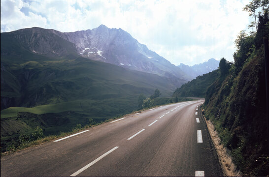 Mountain landscape along the road to Aubisque pass, France