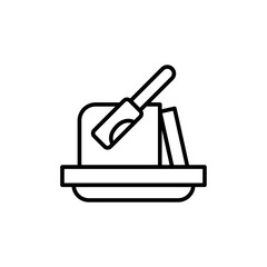 Cheese outline icons, minimalist vector illustration ,simple transparent graphic element .Isolated on white background