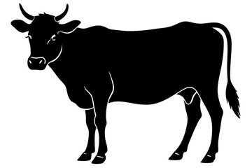 black cow isolated on white