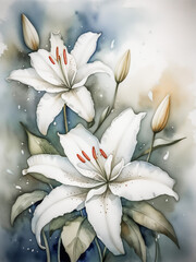 colorful abstract flowers watercolor, watercolor background, floral pattern for wallpaper , wall decoration