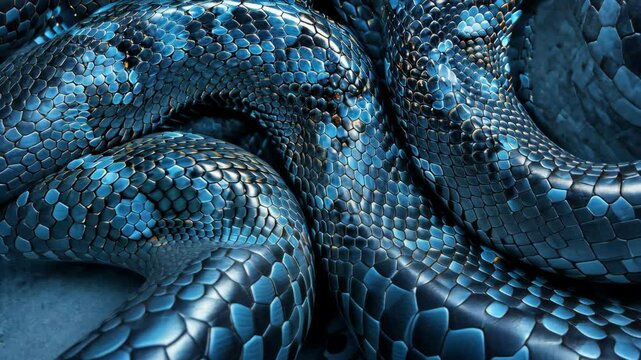 A blue snake with blue scales