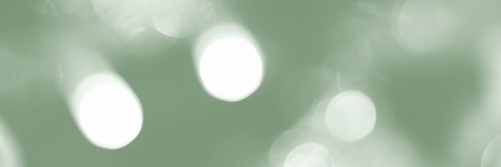 Blurred lights, green abstract background banner