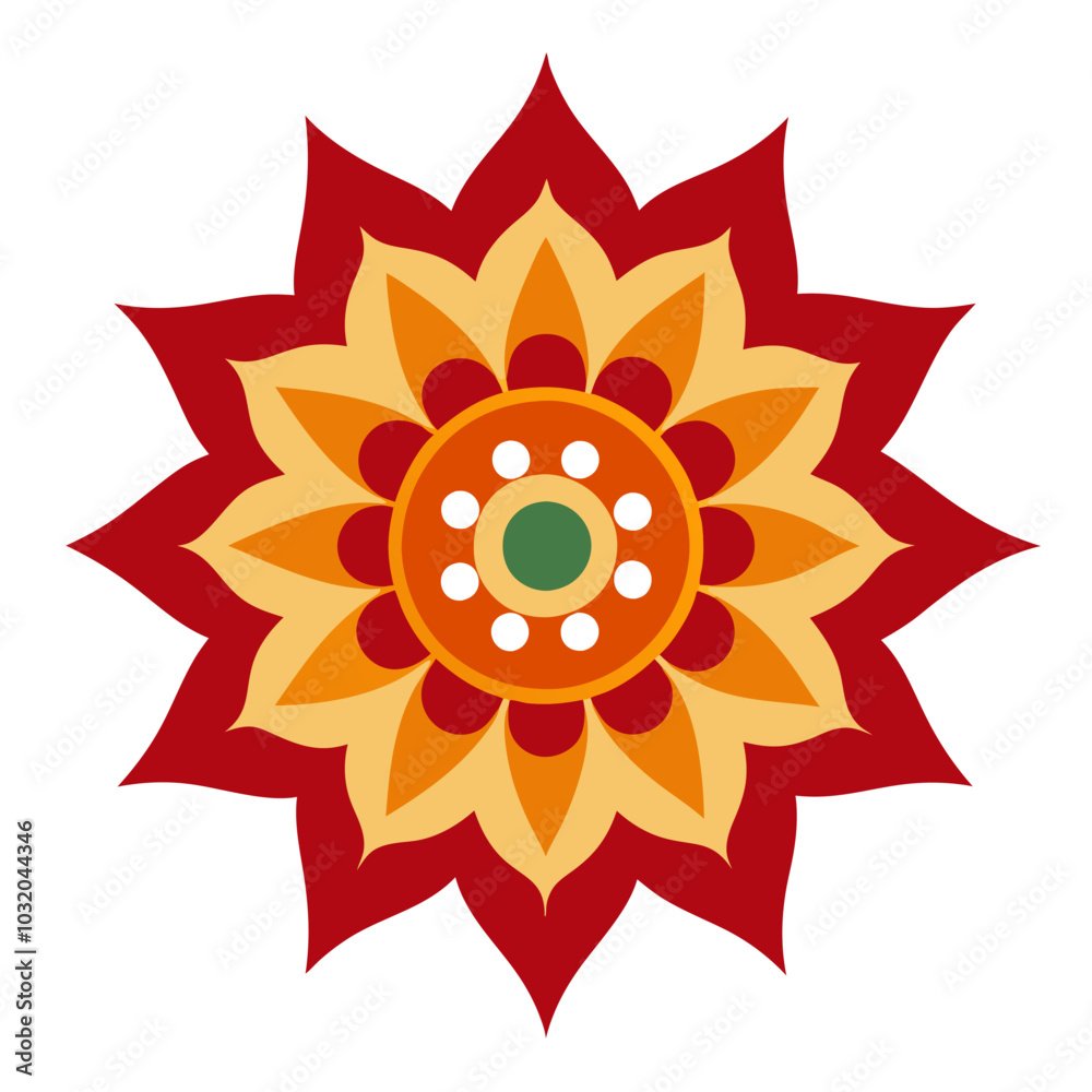 Wall mural indian traditional mandala art design - line art vector illustrations