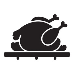 cooked chicken Icon silhouette vector illustration