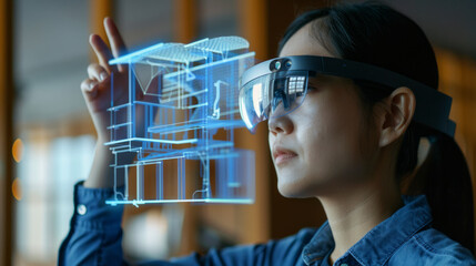 Augmented reality visualization of architectural design in a workspace environment during daylight