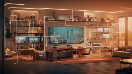 Smart Home Technology and Automation in a Modern Living Space