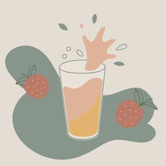 Raspberry juice burst with berries