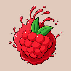 Raspberry juice burst with berries