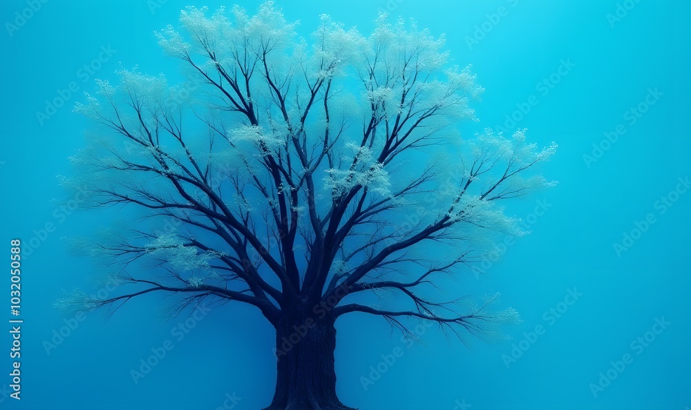 Aufkleber vibrant blue background with a balance of contrasting elements creates visual interest in this strik