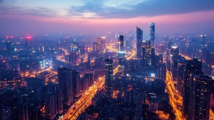 Fototapeta premium Smart city digital transformation integrating IoT and AI to enhance urban living