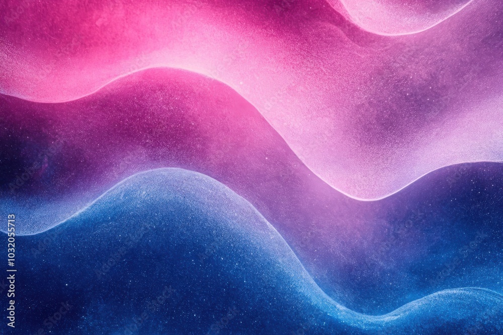 Poster cyan and magenta patterns, empty space with static disturbance, worn color gradient abstract backgro