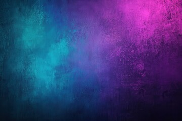 Fototapeta premium Deep violet and teal, a common textured grainy noise distressed vacant area or spray pattern, a harsh abstract retro aesthetic radiating luminescent hue and glimmering gradient background design