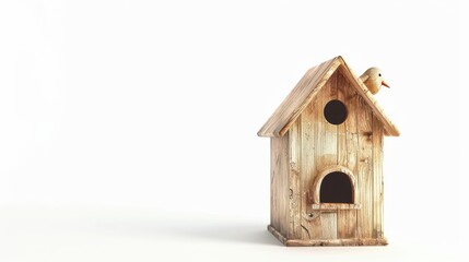 Colorful Birdhouse Isolated on White Background for Home Decor and Design Projects