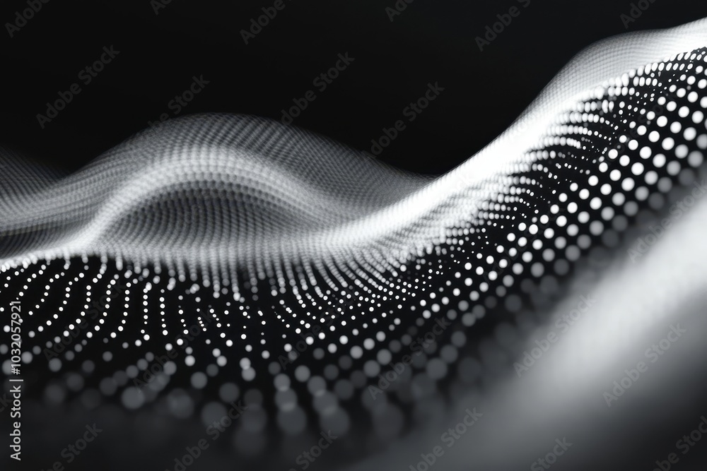 Poster vibrant motion backdrop: round spots in light on dark currents with continuous flow overlay for port