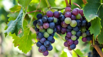 Grape Harvest in the Vibrant Australian Vineyard: Exploring the Bountiful Diversity of Black, Red, a