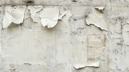 Obraz premium Weathered Concrete Wall with Peeling Paint and Graffiti