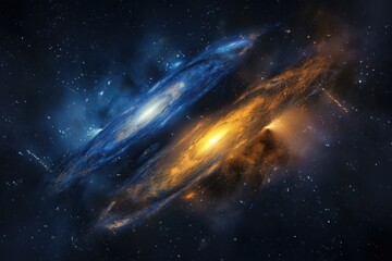 A stunning view of a galaxy in the night sky with stars and planets
