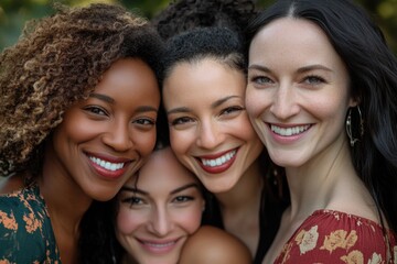 Fototapeta premium A group of women pose for a photo session