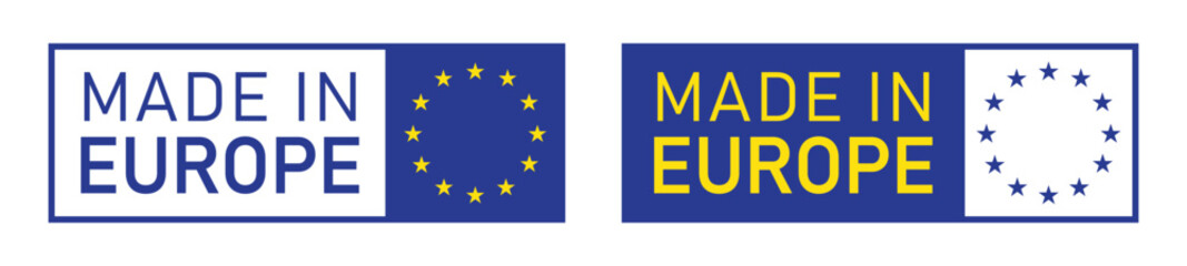 Made in europe set icon, vector illustration © Combotec