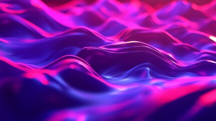 Naklejka premium Vibrant Undulating Waves of Neon Light