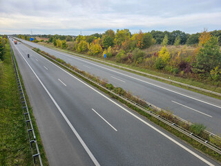 Fototapeta premium german autobahn road in the countryside during autumn