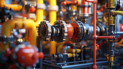 Fototapeta premium Industrial Machinery and Gears