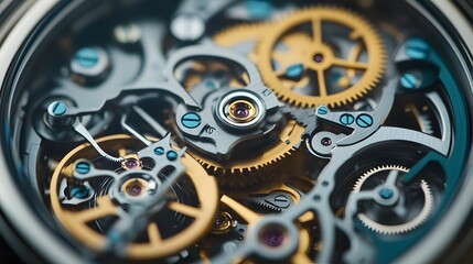Intricate dismantled mechanical watch with detailed gears and springs on dark background, symbolizing precision and complexity in teardown analysis.