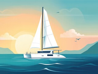Fototapeta premium yacht on the sea
