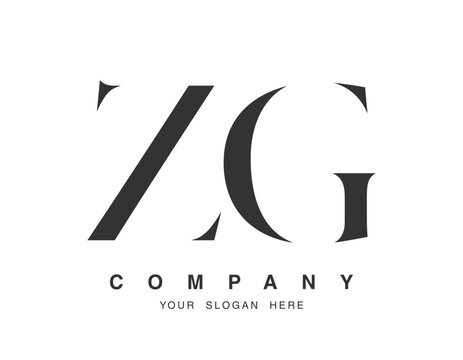 ZG logo design. Initial letter z and g serif font style. Creative classic company name typography. Trendy logotype or identity.
