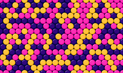 Seamless polka dot vector with geometric circles, perfect for fabric prints, posters, or abstract backgrounds. Trendy pattern for wallpapers and textile designs.