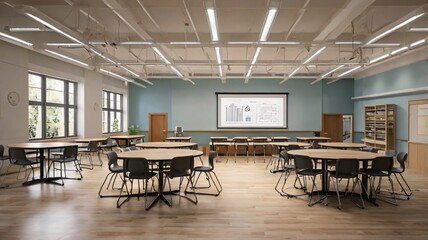 Fototapeta premium Modern School Classroom