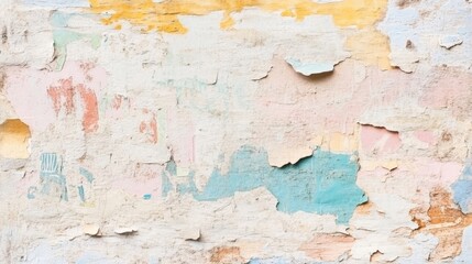 Obraz premium Pastel Painted Wall with Peeling Colors and Texture
