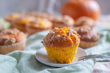 Home made Autumn Pumpkin Muffin Ready to Eat