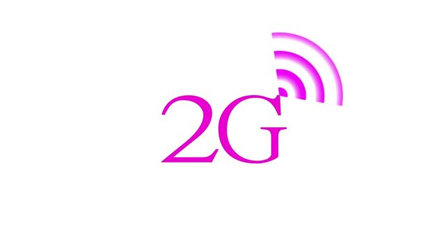 2G WIFI wireless icon , internet connection animation. on the white background .