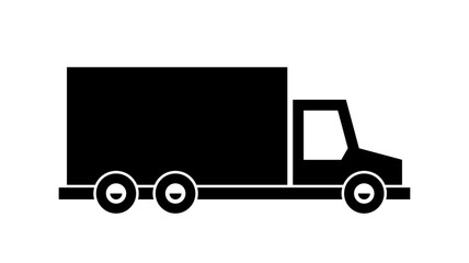 Truck icon. Monochrome style. isolated on white background