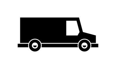 Truck icon. Monochrome style. isolated on white background
