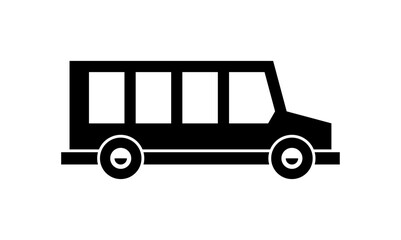 Bus Icon. Monochrome style. isolated on white background