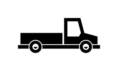 Truck icon. Monochrome style. isolated on white background