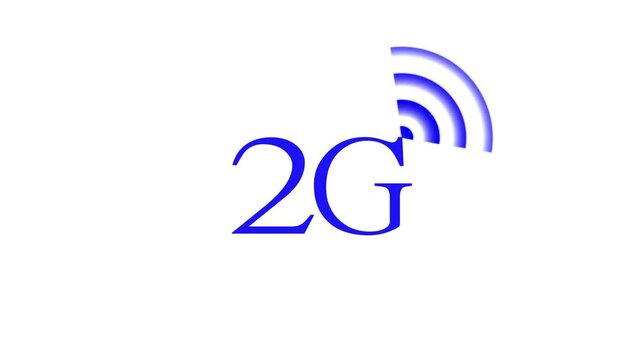 2G WIFI wireless icon , internet connection animation. on the white background .