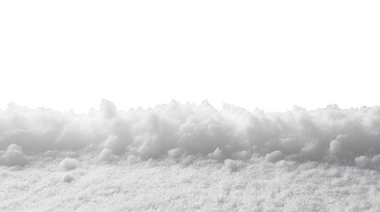 Snowdrift isolated. Snow landscape decoration, frozen hills. White snow covered hill with a few small snow piles. Empty snow banks field. Transparent background. Christmas illustration
