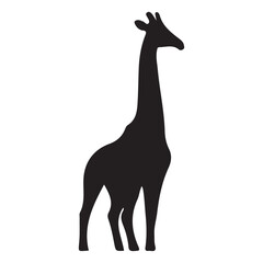 Simple Giraffe Silhouette Vector on white background